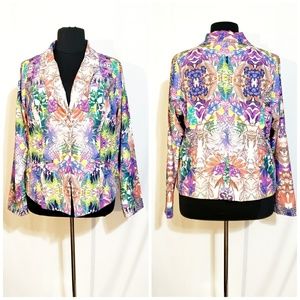 Graphic Floral Print Blazer